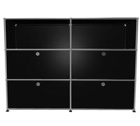 USM Haller Highboard 2 Open / 2 Flaps / 2 Drawers Graphite black - FAST DELIVERY