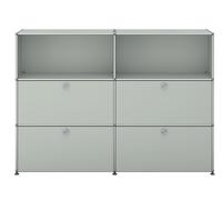 USM Haller Highboard 2 Open / 2 Flaps / 2 Drawers Light Grey - USM HIGH OFF KLAP SCHUB FD SC