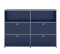 USM Haller Highboard 2 Open / 2 Flaps / 2 Drawers Steel Blue - USM HIGH OFF KLAP SCHUB FD SC