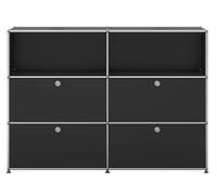 USM Haller Highboard 4 Flaps / 2 Open Graphite black
