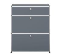 USM Haller Highboard M25 with 2 doors - QUICK SHIP - medium grey - DE_QS_M25