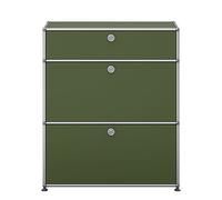 USM Haller Highboard M25 with 2 doors - QUICK SHIP Olive Green - DE_QS_M25