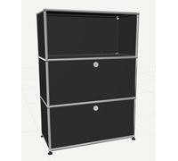 USM Haller Highboard mit 2 Klappen und 1 Fach offen-anthrazitgrau - USM_highboard_2_klappen anthra