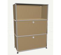 USM Haller Highboard mit 2 Klappen und 1 Fach offen-beige - USM_highboard_2_klappen beige