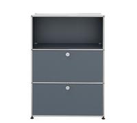 USM Haller Highboard mit 2 Klappen und 1 Fach offen-mittelgrau - USM_highboard_2_klappen 32