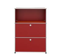 USM Haller Highboard mit 2 Klappen und 1 Fach offen-USM rubinrot - USM_highboard_2_klappen 23