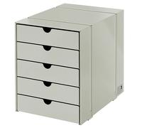 USM Haller Inos box set C4 with 5 closed trays Home Office Light grey - USM HALLER QS K1 LICHTGRAU