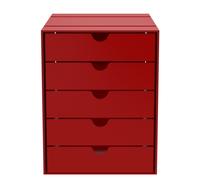 USM Haller Inos box set C4 with 5 closed trays Home Office Ruby red - USM HALLER QS K1 RUBINROT