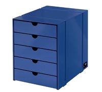 USM Haller Inos K1 C4 storage unit with 5 closed trays, Home Office Gentian Blue - USM HALLER QS K1