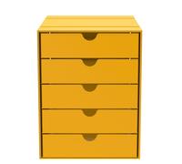 USM Haller Inos K1 C4 storage unit with 5 closed trays, Home Office Golden Yellow - USM HALLER QS K1 GOLDGELB