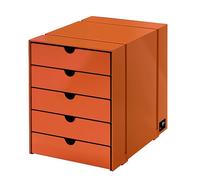 USM Haller Inos K1 C4 storage unit with 5 closed trays, Home Office, Pure Orange - USM HALLER QS K1
