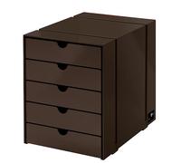 USM Haller Inos K1 C4 storage unit with 5 drawers, closed, Home Office brown - USM HALLER QS K1