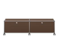 USM Haller Lowboard on castors with 2 folding doors Brown - QS M61 BRAUN