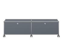 USM Haller Lowboard on castors with 2 folding doors Medium grey - QS M61 MGRAU