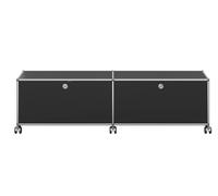 USM Haller Lowboard on castors with 2 folding doors - QS M61 9011