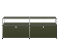 USM Haller lowboard with two hinged doors olive green NEW STANDARD COLOUR