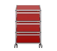 USM Haller M26 QUICK SHIP roll container, ruby red - USM DE QS M26 23