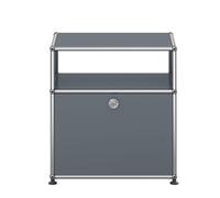 USM Haller M55 bedside table with hinged door QUICK SHIP medium grey - USM HALLER QS M55 32