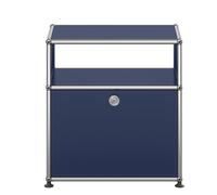 USM Haller M55 bedside table with hinged door steel blue - USM HALLER QS M55 34
