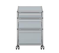 USM Haller Mobile container with 3 drawers Matt silver - QS_M63 MSILBER