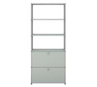 USM Haller shelving unit with 2 doors M24 light grey - USM QS M24 29