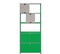 USM Haller shelving unit with Soft Panels M69 QUICK SHIP Green-Grey - USM HALLER QS M69 29_93
