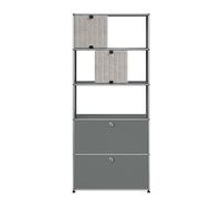 USM Haller shelving unit with Soft Panels M69 QUICK SHIP Medium Grey-Grey - USM HALLER QS M69 32_93