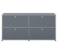 USM Haller Sideboard E2 with 4 folding doors - QUICK SHIP - mittelgrau - USM DE_QS_E2 MITTELGRAU
