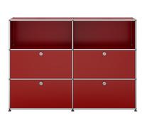 USM Haller sideboard / highboard with 4 flaps - QUICK SHIP ruby red - DE_QS_G3