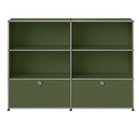 USM Haller Sideboard M 65 4 Open / 2 Flaps Olive Green - USM HALLER QS M65 36