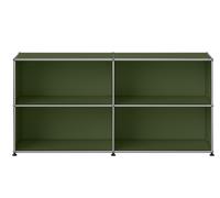 USM Haller Sideboard M67 open with four compartments QUICK SHIP Olive Green - USM HALLER QS M67 36