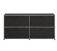 USM Haller Sideboard M68 with Soft Panels Graphite Black - Dark Grey - USM QS M68 30_91 ORDER