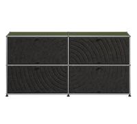 USM Haller Sideboard M68 with Soft Panels Olive Green-Dark Grey - USM QS M68 36_91