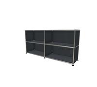 USM Haller Sideboard offen mit vier Fächern anthrazit - USM SIDEBOARD O 4 F ANTHRAZIT