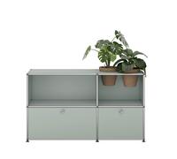 USM Haller Sideboard with Folding doors and Plant insert Light grey - QS M57 7035