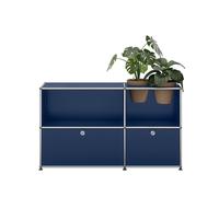 USM Haller Sideboard with Folding doors and Plant insert Steel blue - QS M57 5011