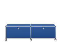 USM Haller TV/Hi-Fi Lowboard M61 on casters with 2 hinged doors Gentian Blue - USM HALLER QS M61 27