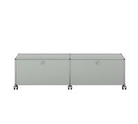 USM Haller TV/Hi-Fi Lowboard M61 on casters with 2 hinged doors Light Grey - USM HALLER QS M61 29