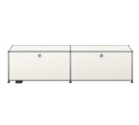 USM Haller TV/Hi-Fi Lowboard M61 on casters with 2 hinged doors QUICK SHIP Pure White - USM HALLER QS M61 24
