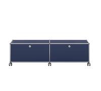 USM Haller TV/Hi-Fi Lowboard M61 on casters with 2 hinged doors Steel Blue - USM HALLER QS M61 34