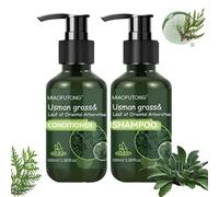 Usman Grass Shampoo & Conditioner Set, Hair Treatment Hair Care Set, Strengthens Hair Strands, Improves Dryness and Frizz, for Hair Growth, Man and Woman Gray Hair Reverse Thickening & Darkening