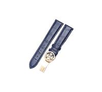 UsmAsk Leather Watch Strap Fit For Patek Philippe Grenade 5167Ax Watch Crocodile Pattern Strap Butterfly Buckle Men And Women 19/20mm 22mm (Color : Blue gold buckle, Size : 20mm)