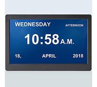 UsmAsk Spacmirrors 10.1 Inches For The Elderly Alarm, Led-Backlit Electronic Digital Photo Frame Old Man Of Medicine Occupies Memory Table Clock (Black)