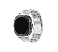 UsmAsk Titanium Band fit for Samsung Galaxy Watch 7 Ultra 47mm Metal Strap fit for Galaxy Watch 7 47mm NO Gaps Curved End Link Bracelet(Silver)