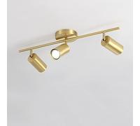 USMCPQVXN Brass Ceiling Spotlight Modern Fixed Track Lighting Kit Surface Mount Accent Spot Lighting Indoor Adjustable Spotlights Gu10 Directional Ceiling Lights for Kitchen Gallery/3Light