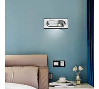 USMCPQVXN Hotel Bedside Wall Light Minimalist Led Luminaire Recessed Wall Lamp 350° Rotatable 90° Foldable Reading Wall Sconces Automatic Switch Night Lamps Warm Light Embedded Reading Spotlight/Chrom