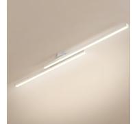USMCPQVXN LED Linear Ceiling Light - Modern Flush Mount Lamp, Minimalist Long Chandelier for Living Room, Bedroom, Kitchen & Hallway, 6000K Bright White, 90Cm
