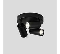 USMCPQVXN Modern Ceiling Spotlight, Directional Ceiling Mount Light Fixture, Adjustable 3 Head Accent Spot Light, Corridor Gallery Round Ceiling Spotlights, Gu10 Fixed Track Lighting/Black
