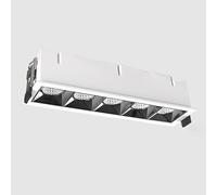 USMCPQVXN Recessed Led Spot Lighting Square Ceiling Spotlight Linear Flush Mount Ceiling Lamp Aluminum Housing Directional Spotlights for Living Room Hallway Gallery Office/4000K/5Light