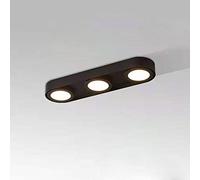 USMCPQVXN Siet 3-Light Ceiling Downlight Long Surface Mounted Down Lamp, Modern Aluminum Housing Directional Spotlight, 3 Way Ceiling Downlights for Living Room Hallway Bedroom/Black6000K